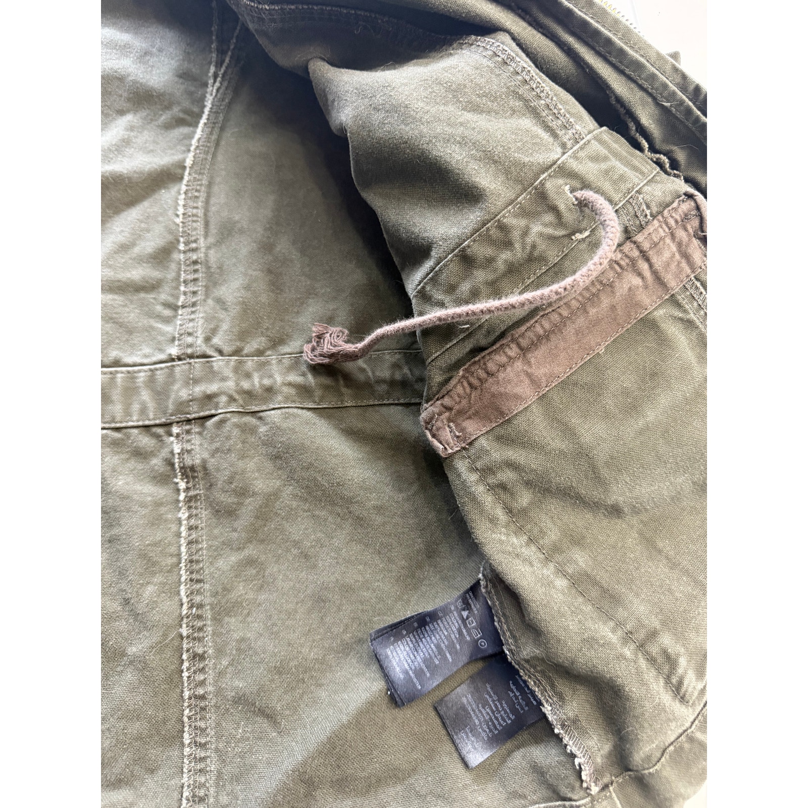 H&M Womens Sz 8 Army Green Military Jacket Coat Y2k Zip Button Up — image 6 of 7